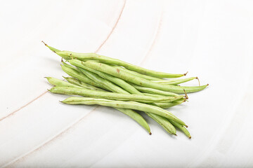 Raw fresh young green bean