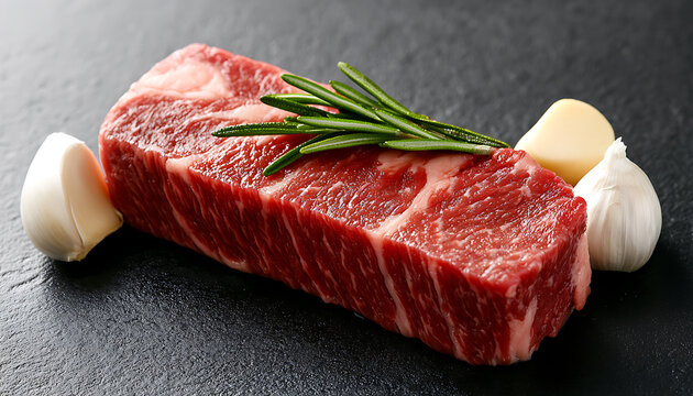 Premium culinary experience raw steak presentation gourmet kitchen high-quality ingredients minimalist design inviting atmosphere