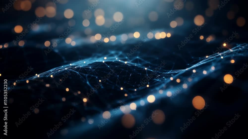 Poster futuristic technology background featuring dynamic lines and illuminating light effects