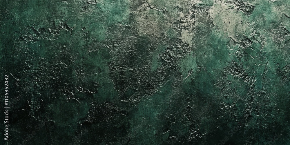 Poster grainy texture features a dark green background, creating an abstract painted backdrop. this rough s