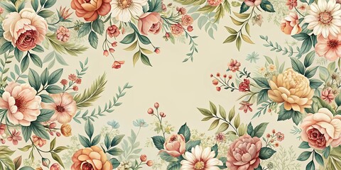 Elegant Pastel Floral Border Design for Various Applications