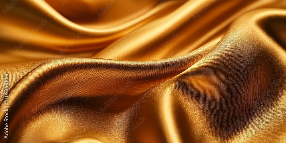 Aufkleber luxurious gold fabric showcases a stunning silk texture, creating an elegant golden abstract backgro