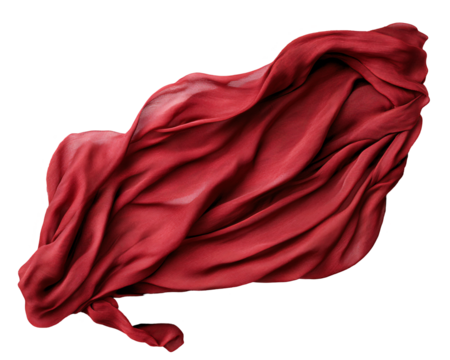 a red fabric draped over a white background