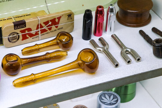 glass pipes for smoking different kinds of substances or drugs
