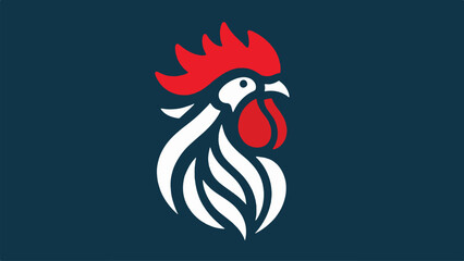  rooster head silhouette logo in flat style