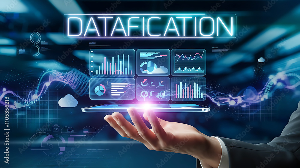 Poster datafication: the future of digital insights, advanced business analytics, big data innovation, ai-d