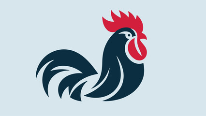  rooster head silhouette logo in flat style
