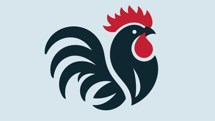  rooster head silhouette logo in flat style