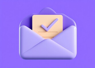 Creative Cartoon Style Mail Icon Featuring Letter Inside