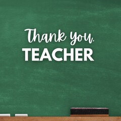 Obraz premium Thank you teacher design, School illustration vector 