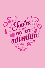 Valentine Typography Card Featuring Heart and Love Theme