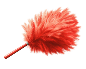 a feathered red duster
