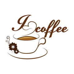 cup of coffee with beans tshirt illustration design