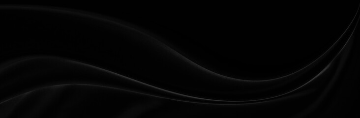 Black gray satin dark fabric texture luxurious shiny that is abstract silk cloth background with patterns soft waves blur beautiful.