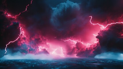 Vibrant Neon Fireworks and Swirling Light Trails Against a Dark Starry New Year's Sky