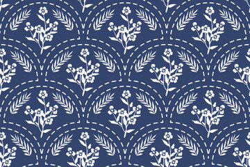 Flower seamless pattern design with beautiful flower and leaves. Flower art. floral and leaf pattern design for fabric, cotton, wallpaper, satin, gift wrap, carpet, background.