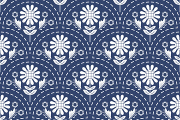 Flower seamless pattern design with beautiful flower and leaves. Flower art. floral and leaf pattern design for fabric, cotton, wallpaper, satin, gift wrap, carpet, background.