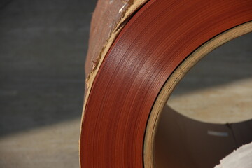 Aluminium rol of red metal for industrial production of metal tile for roofing