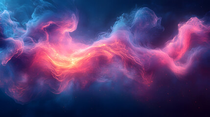 Fototapeta premium Surreal smoke-like patterns in luminous neon shades