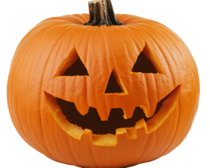 a pumpkin with a face carved into it