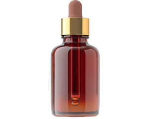 a brown bottle with a dropper