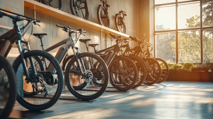 Modern Electric Bike Shop Interior with Sleek Design