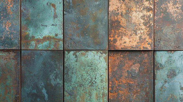 Vibrant abstract wall art featuring a textured turquoise and bronze design