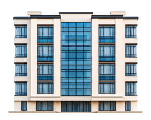 a building with many windows