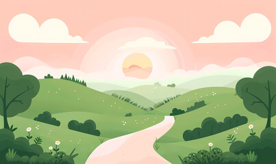 Fototapeta premium landscape with mountains