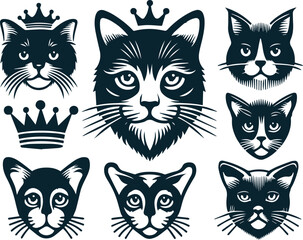 Black Cat Head Vector