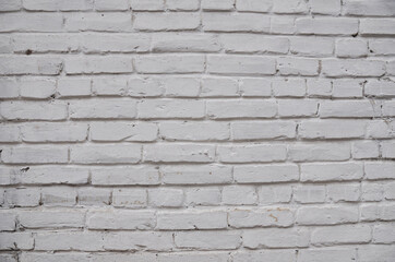 Old brick wall painted white textured backgound