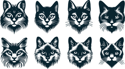 Minimal Cat Face Outline