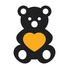 panda with heart  vector illustration