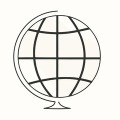 a black and white icon of a globe.