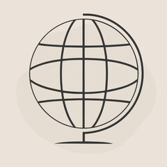 a black and white icon of a globe.