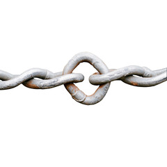 Fototapeta premium Rusty metal chain link on transparent background for design elements
