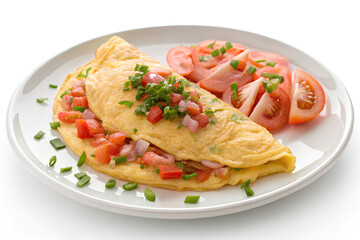 Traditional Thai-style, Thai Stuffed Omelette (Kai Jeaw) - Isolated on white background