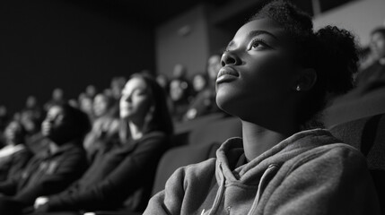 A winter film festival showcasing movies and documentaries about overcoming adversity, promoting resilience and social justice, and bringing the community together for shared learning and discussion.