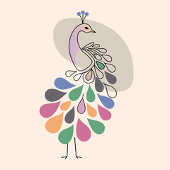 a digital illustration of a peacock.