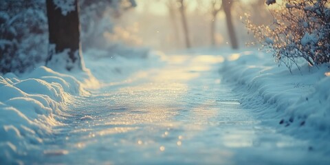 Fototapeta premium Serene Snowy Lane