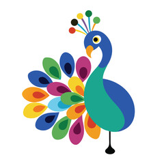 a digital illustration of a peacock.