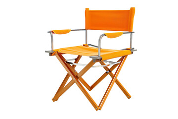 Modern folding chair with padded seat for extra comfort isolated on transparent background