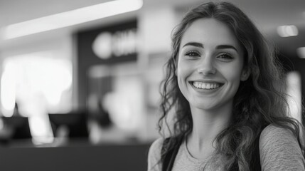 Smiling Woman in Office
