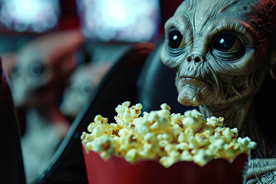 Image of extraterrestrial alien in cinema generative AI design