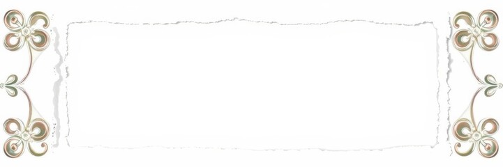 Obraz premium A white wooden frame with a torn blank paper in the center, perfect for adding text or images, decor, copy space