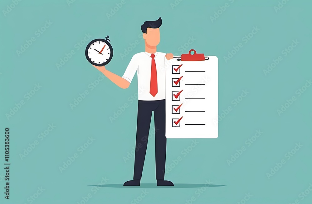 Poster complete checklist or finishing checkbox, task done within deadline, complete tasks list or project,