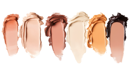 Makeup Liquid cream cosmetics smear foundation composition background, isolated cut out.