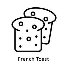 French Toast  Vector Outline Icon. Eps10 File