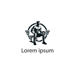 Naklejka premium Gym Fitness Logo Design