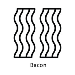 Bacon   Vector Outline Icon. Eps10 File